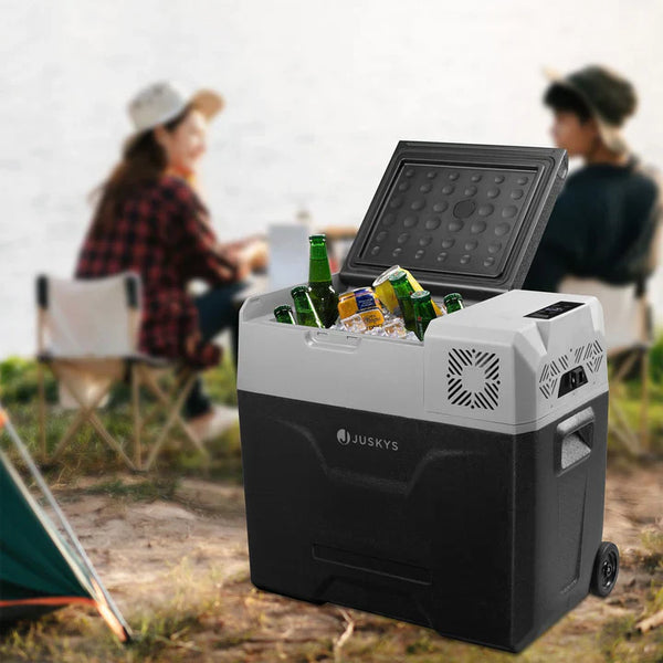 Kompressor Kühlbox Yukon 50 l mit 12/24 & 230 V Anschluss, App-Steuerung und USB-Ladebuchse - Grau