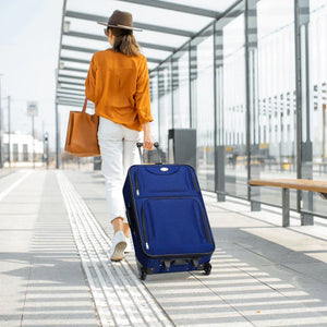 Trolley Kofferset Athen - Blau 5-teiliges Set mit 2 Trolleys, Umhänge- und 2 Kosmetiktaschen