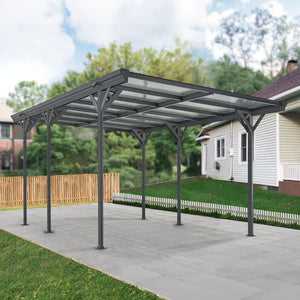 Carport mit Flachdach 5 x 3 m in Dunkelgrau