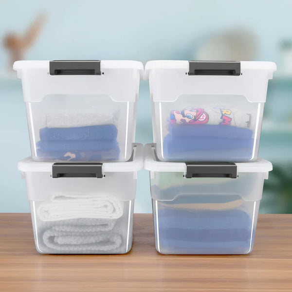 Aufbewahrungsbox 45 L mit Deckel 4er Set