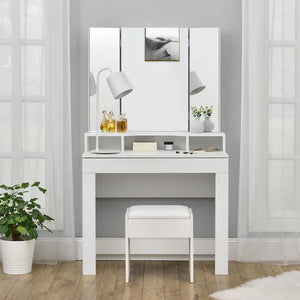 Schminkhocker Melly in Weiss