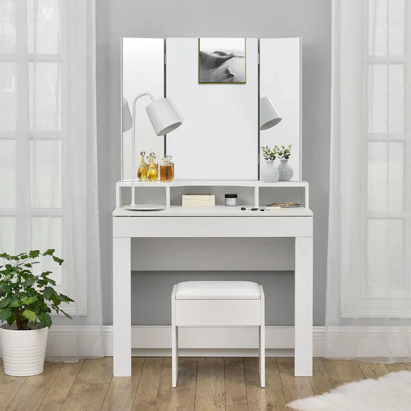Schminkhocker Melly in Weiss