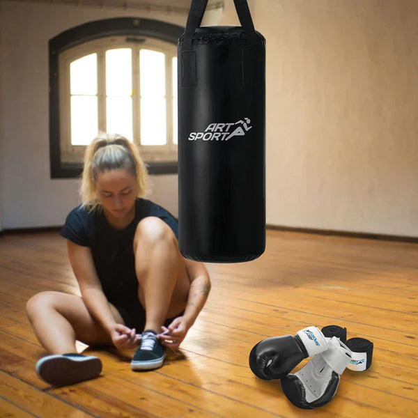 Boxsack Set 10 kg für Kinder mit Boxhandschuhen