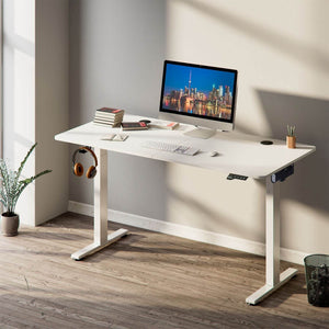Elektrisch verstellbarer Schreibtisch 120x60 cm Weiss