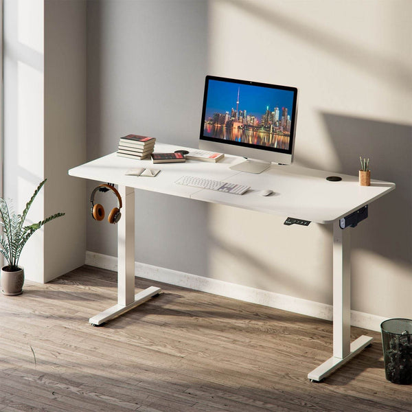Elektrisch verstellbarer Schreibtisch 120x60 cm Weiss