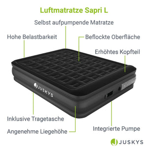 Luftbett Sapri L mit integrierter Pumpe - Schwarz