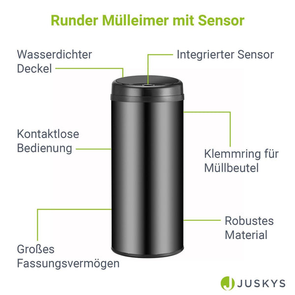 Automatischer Mülleimer mit Sensor - 50L Schwarz
