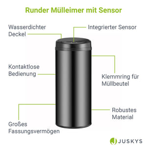 Automatischer Mülleimer mit Sensor - 50L Schwarz
