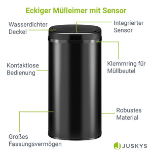 Automatischer Mülleimer mit Sensor - 70L Schwarz