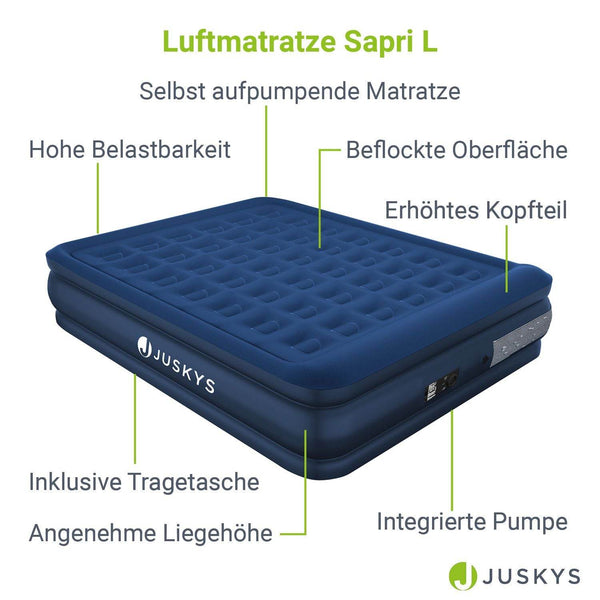 Luftbett Sapri M mit integrierter Pumpe - Blau