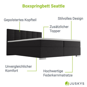 Boxspringbett Seattle 180x200 cm - Schwarz