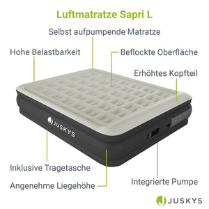 Luftbett Sapri L mit integrierter Pumpe - Grau/Anthrazit