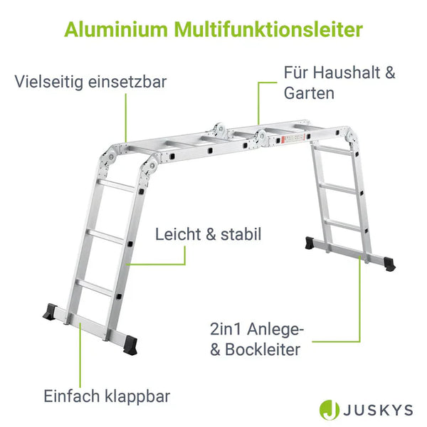 Aluminium Multifunktionsleiter 3,6m Tragfähigkeit bis 150 kg