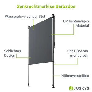 Senkrechtmarkise Barbados 100x310 cm Grau