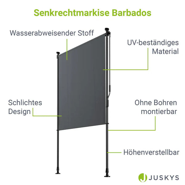 Senkrechtmarkise Barbados 100x310 cm Grau