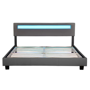 LED Polsterbett Paris 180x200 cm mit Lattenrost Dunkelgrau