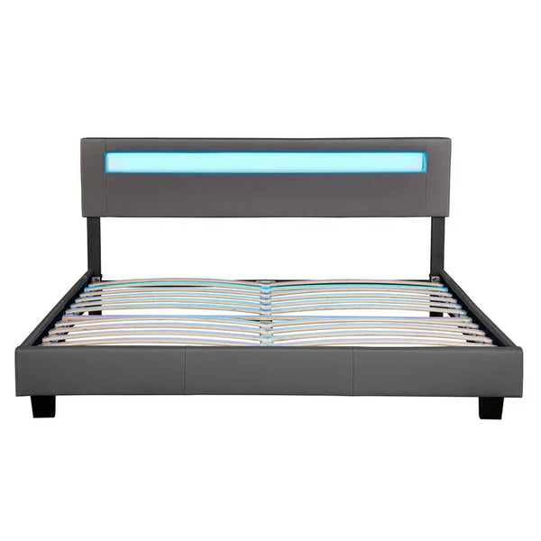 LED Polsterbett Paris 180x200 cm mit Lattenrost Dunkelgrau