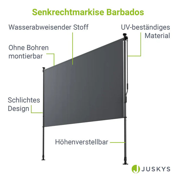 Senkrechtmarkise Barbados 200x310 cm Grau