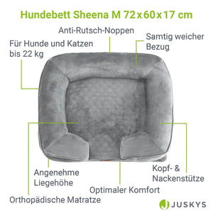 Hundebett Sheena M Orthopädisches Haustierbett Grau