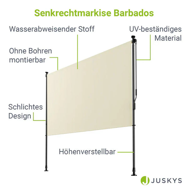 Senkrechtmarkise Barbados 200x310 cm Beige