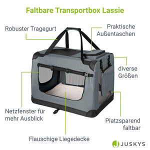 faltbare Hundetransportbox Lassie S (dunkelgrau)