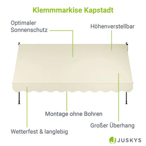Klemmmarkise Kapstadt 350x120 cm Beige
