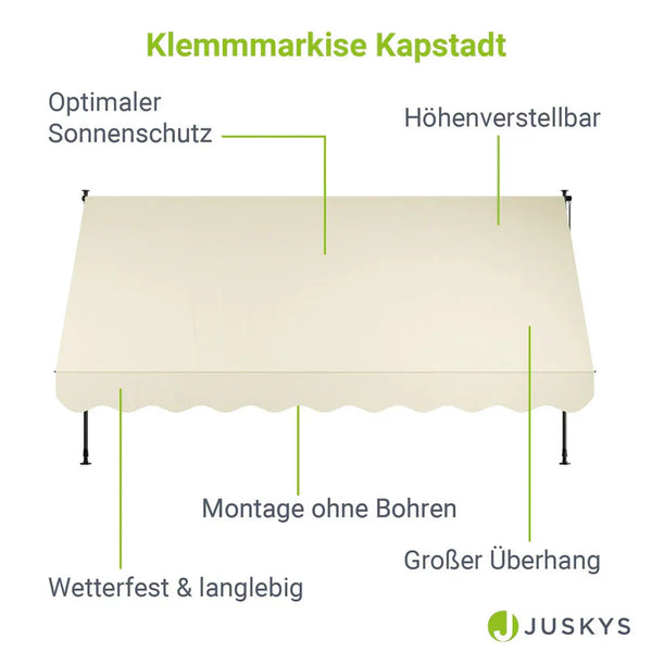Klemmmarkise Kapstadt 350x120 cm Beige