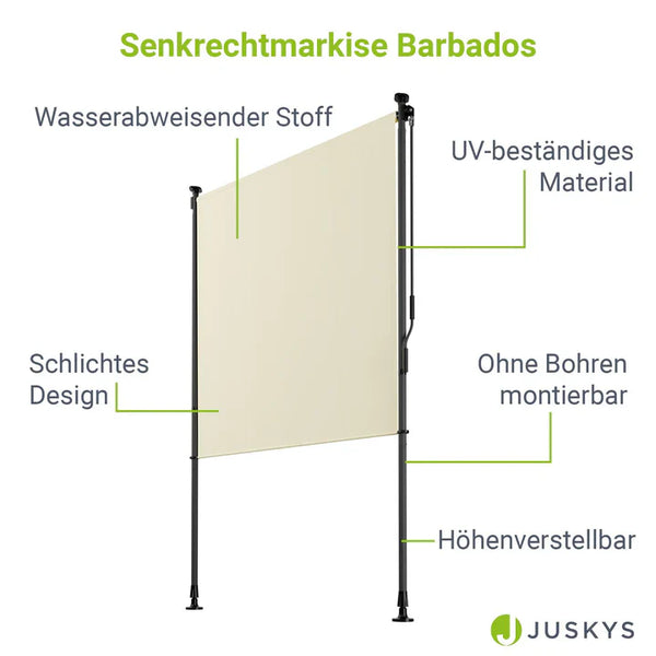 Senkrechtmarkise Barbados 120x310 cm Beige