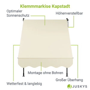 Klemmmarkise Kapstadt 150x120 cm Beige