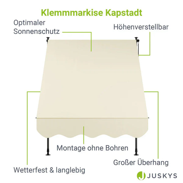 Klemmmarkise Kapstadt 150x120 cm Beige