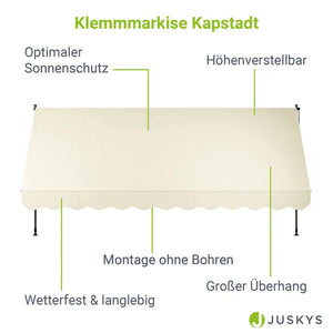 Klemmmarkise Kapstadt 400x120 cm Beige
