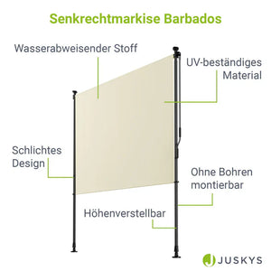 Senkrechtmarkise Barbados 150x310 cm Beige