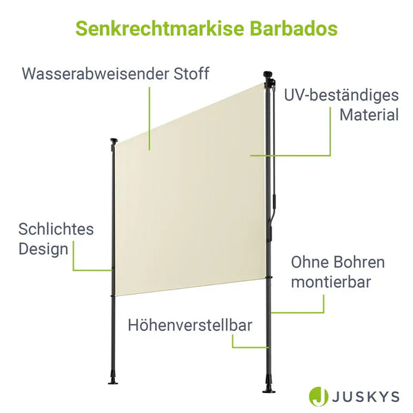 Senkrechtmarkise Barbados 150x310 cm Beige