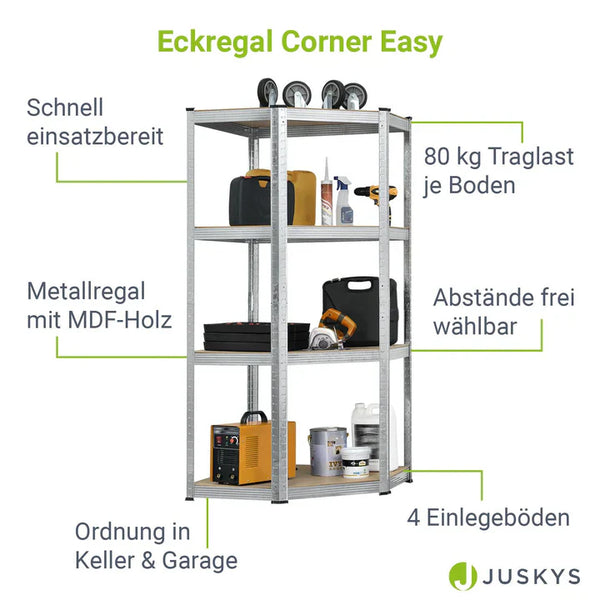 Eckregal Lagerregal "Corner Easy" 160 x 75 x 40-75 cm