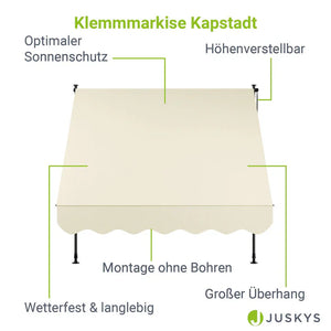 Klemmmarkise Kapstadt 200x120 cm Beige