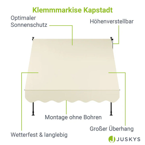 Klemmmarkise Kapstadt 200x120 cm Beige
