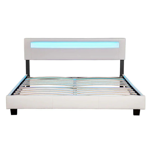 LED Polsterbett Paris 180x200 cm mit Lattenrost Weiss