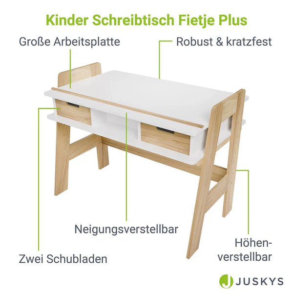 Kinder Schreibtisch Fietje Höhenverstellbar viel Stauraum