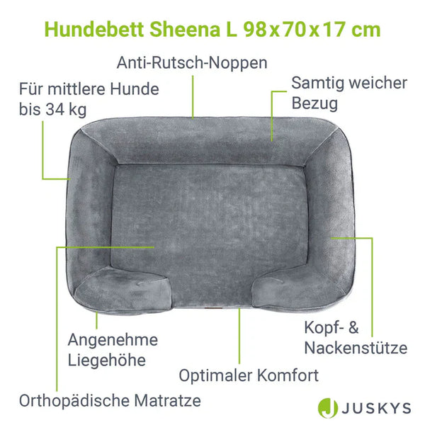 Hundebett Sheena L Orthopädisches Haustierbett Grau