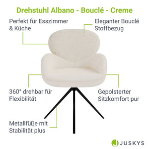 4er Esszimmerstuhl Drehstuhl Albano Creme