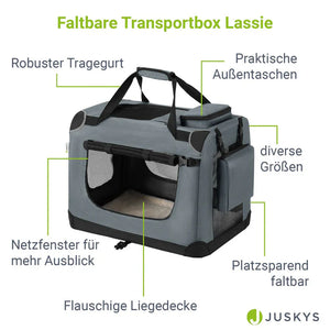 faltbare Hundetransportbox Lassie M Grau