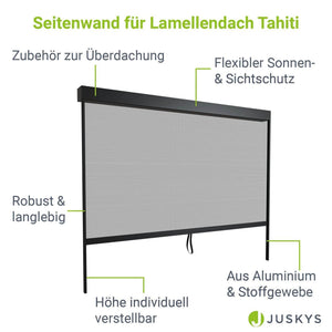Seitenwand für Pergola Lamellendach Tahiti 3 Meter