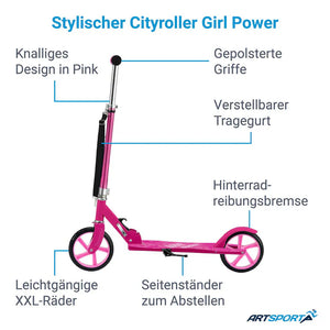 Scooter / Cityroller "Girl Power" pink