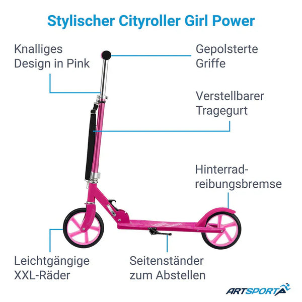 Scooter / Cityroller "Girl Power" pink