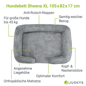 Hundebett Sheena XL Orthopädisches Haustierbett Grau