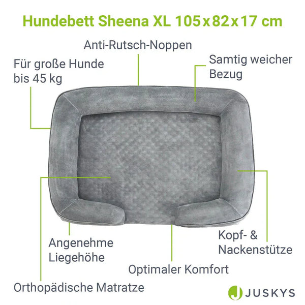 Hundebett Sheena XL Orthopädisches Haustierbett Grau