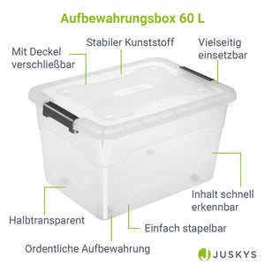 Aufbewahrungsbox 30 L mit Deckel 6er Set