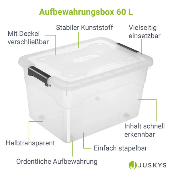 Aufbewahrungsbox 30 L mit Deckel 6er Set