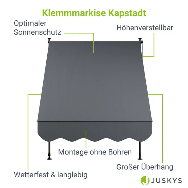 Klemmmarkise Kapstadt 150x120 cm Grau