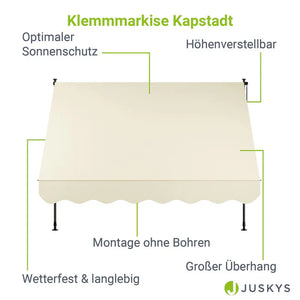 Klemmmarkise Kapstadt 250x120 cm Beige